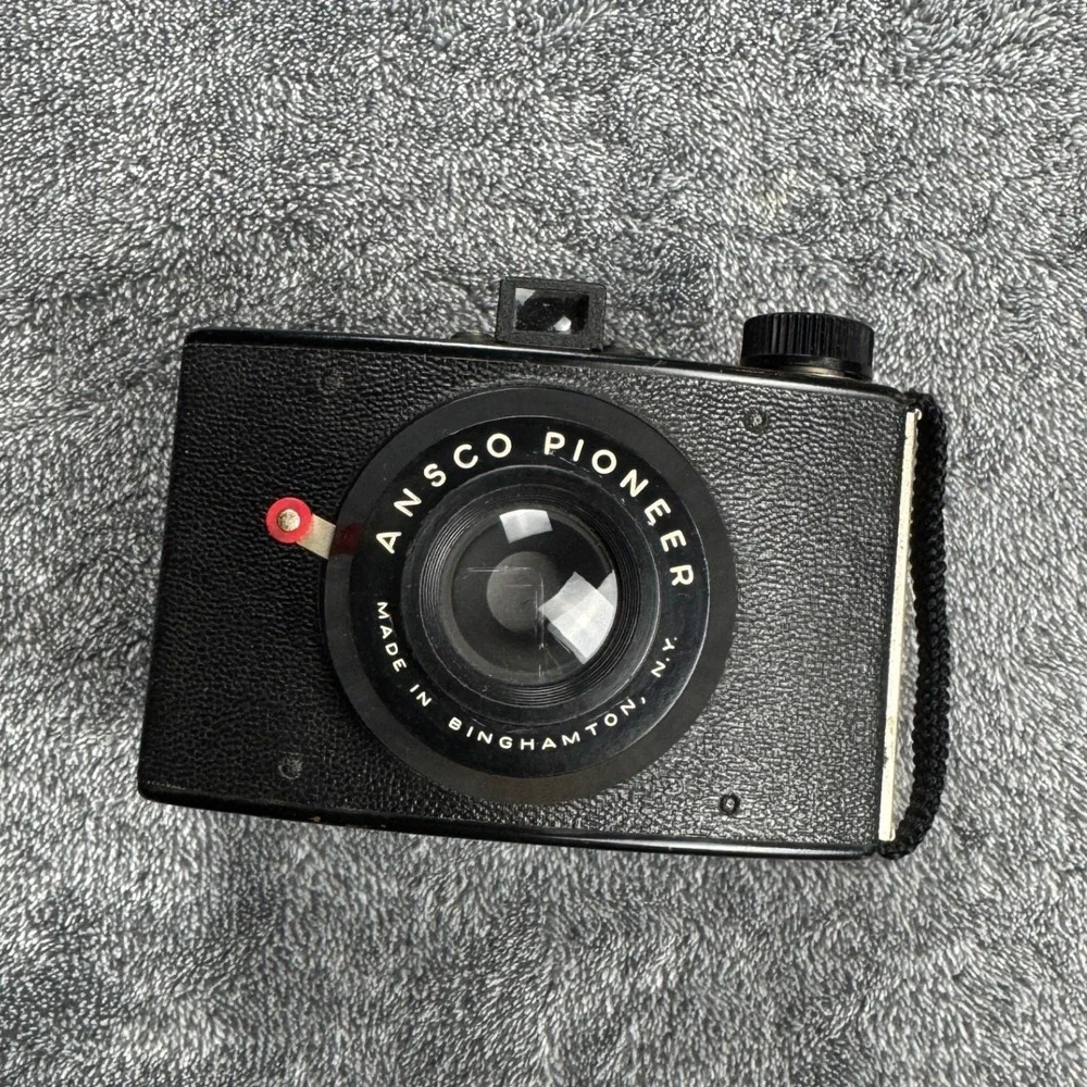 Vintage Ansco‎ Pioneer Box Camera Black 616 Film Made in USA Binghamton NY